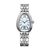 Serpenti Seduttori watch with 18 kt white gold case and bracelet both set with diamonds, and silver opaline dial 103947 image 1