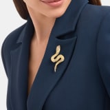 Serpenti 18 kt yellow gold brooch set with demi pavé diamonds and black onyx eyes 362634 image 1
