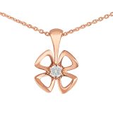 Fiorever 18 kt rose gold necklace set with a central diamond (0.10 ct) 355324 image 3