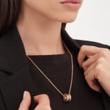 B.zero1 pendant necklace in 18 kt rose gold set with pavé diamonds 358346 image 4