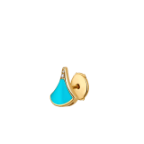 Divas' Dream 18 kt yellow gold fan-shaped single stud earring set with turquoise and pavé diamonds 361995 image 2