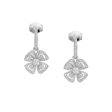 Fiorever 18 kt white gold hoop earring, set with two central round brilliant-cut diamonds and pavé diamonds. 357323 image 1