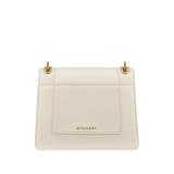 Serpenti Forever Day-to-Night small shoulder bag in emerald green calf leather with black nappa leather lining. Captivating snakehead magnetic closure in light gold-plated brass embellished with deep jade intense green enamel and light gold-plated brass scales, and black onyx eyes. SEA-1281-CL image 2