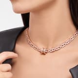 B.zero1 Rock Chain necklace with studded pendant in 18 kt rose gold set with pavé diamonds 360212 image 1