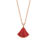 DIVAS' DREAM necklace in 18 kt rose gold with 18 kt rose gold pendant set with one diamond and carnelian. 350583 image 1