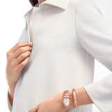 Serpenti Tubogas automatic watch in 18 kt rose gold with diamond-set bezel, white opaline soleil dial and single-spiral bracelet. Water-resistant up to 30 metres 103903 image 1