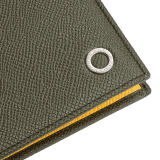 BULGARI BULGARI men's compact wallet in Niagara sapphire blue full-grain calf leather with denim sapphire blue full-grain calf leather interior. Iconic palladium-plated brass hardware and folded closure. BBM-WLT-ITAL-gclb image 4