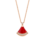 DIVAS' DREAM necklace with pendant in 18 kt rose gold, set with a carnelian element and pavé diamonds 361251 image 1