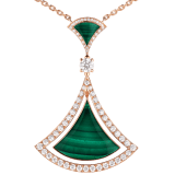 Divas' Dream pendant necklace in 18 kt rose gold set with a malachite insert and pavé diamonds. Ramadan Special Edition CL859415 image 2