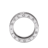 B.zero1 four-band ring in 18 kt white gold, set with pavé diamonds on the edges. B-zero1-4-bands-AN857023 image 2