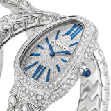 Serpenti Spiga High Jewelry double-spiral watch in 18 kt white gold with diamond-set case, dial and bracelet. Water resistant up to 30 meters (100 feet) 103251 image 2