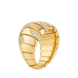 Bvlgari Tubogas 18 kt yellow gold ring set with pavé diamonds AN860574 image 1