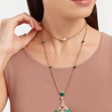 Divas’ Dream necklace with 18 kt rose gold chain set with malachite beads and diamonds, and 18 kt rose gold openwork pendant set with a diamond (0.50 ct), pavé diamonds and malachite inserts. 358222 image 1