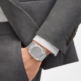 Octo Finissimo Automatic watch with satin-polished titanium case and bracelet, extra-thin mechanical manufacture movement, automatic winding, small seconds and opaline titanium dial. Water-resistant up to 30 metres. 104351 image 2