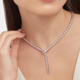 Serpenti Viper slim necklace in 18 kt white gold, set with full pavé diamonds. 351090 image 2
