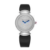 DIVAS' DREAM watch with 18 kt white gold case set with brilliant-cut diamonds, diamond-pavé dial and black satin bracelet 102561 image 1