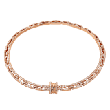 B.zero1 Rock Chain necklace with studded pendant in 18 kt rose gold set with pavé diamonds 360212 image 5