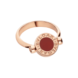BVLGARI BVLGARI 18 kt rose gold flip ring set with mother-of-pearl and carnelian elements AN858197 image 2