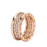 B.zero1 18 kt rose gold ring set with pavé diamonds on the spiral AN860150 image 1