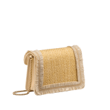 Serpenti Forever micro bag in light gold Molten karung skin with black nappa-leather interior. Captivating snakehead magnetic fastening in light gold-plated brass embellished with red enamel eyes. SEA-MINICROSSBODYb image 3