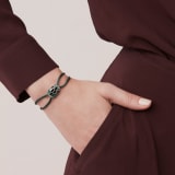 Serpenti Forever bracelet in black fabric with an iconic snakehead décor in tone on tone enamel. SERP-STRINGd image 2