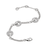 BVLGARI BVLGARI Openwork 18 kt white gold necklace set with full pavé diamonds on the circular elements BR859065 image 2