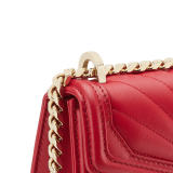 Serpenti Diamond Blast small shoulder bag in ivory opal Sunshine quilted nappa leather with black nappa leather lining. Captivating snakehead closure in light gold-plated brass embellished with matt and shiny ivory opal enamel scales and black onyx eyes. 922-SQ image 5