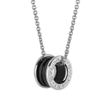 Save the Children necklace with sterling silver and black ceramic circle pendant inspired by B.zero1, and sterling silver chain 349634 image 1