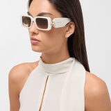 Serpenti Forever rectangular acetate sunglasses with enamelled snakehead embellishment on the temples 904372 image 1