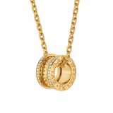 B.zero1 Rock pendant necklace in 18 kt yellow gold with studs set with pavé diamonds 358349 image 1