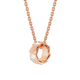 Serpenti Viper 18 kt rose gold necklace with pendant set with mother-of-pearl elements 355795 image 1