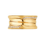 B.zero1 18 kt yellow gold three-band ring set with demi-pavé diamonds on the edges AN859655 image 3