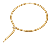 Serpenti 18 kt yellow gold necklace set with demi pavé diamonds on the head and the tail, and black onyx eyes 360632 image 2
