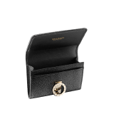 BULGARI BULGARI business card holder in bright, beetroot spinel fuchsia grained calf leather with primerose quartz pink nappa leather interior. Iconic light gold plated-brass clip and folded closure. 579-BC-HOLDER-BGCLa image 2