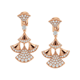 DIVAS' DREAM earrings in 18 kt rose gold set with a diamond and pavé diamonds. 352810 image 1