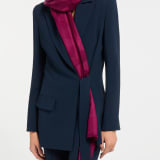 Maxi Calla stole in fine white silk wool. Made of 60% silk and 40% wool. MAXICALLA-ST image 1