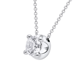 Corona necklace with 18 kt white gold chain and 18 kt white gold pendant set with a round brilliant cut diamond CL-CORONA image 3