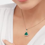DIVAS' DREAM necklace in 18 kt rose gold with pendant set with a diamond, malachite elements, and pavé diamonds 351143 image 1