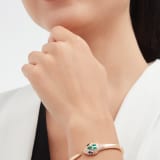 Serpenti 18 kt rose gold bracelet set with blue sapphire eyes, malachite elements and pavé diamonds BR858586 image 1