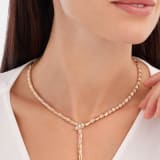Serpenti thin necklace in 18 kt rose gold set with demi pavé diamonds (4.5 ct). 353037 image 3