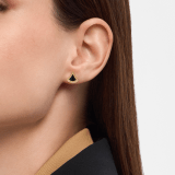 Divas' Dream 18 kt yellow gold fan-shaped stud earrings set with black onyx and pavé diamonds 361839 image 1