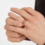 B.zero1 Rock two-band ring in 18 kt rose gold with studded spiral and black ceramic inserts on the edges AN859090 image 5