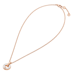 BVLGARI BVLGARI Openwork 18 kt rose gold necklace set with mother-of-pearl elements and a round brilliant-cut diamond 357546 image 2