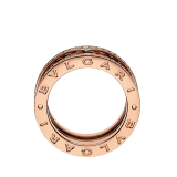 خاتم «بي.زيرو1 روك» بحلقتين من الذهب الوردي عيار 18 قيراطاً، الجزء اللولبي مزين بزخارف نافرة وألماس مرصوف على الحواف AN859833 image 2