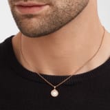 BVLGARI BVLGARI 18 kt rose gold circle pendant necklace with chain set with white mother-of-pearl insert, customizable with engraving on the back 358376 image 5