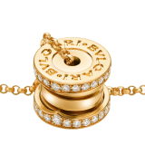 B.zero1 necklace with 18 kt yellow gold chain and 18 kt yellow gold pendant set with pavé diamonds on the edges. 362345 image 3