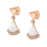 Divas' Dream 18 kt rose gold fan-shaped drop earrings with mother-of-pearl and brilliant-cut diamonds 361780 image 2