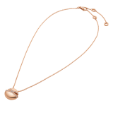 Bvlgari Cabochon 18 kt rose gold necklace set with demi pavé diamonds 361447 image 2