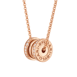 B.zero1 necklace with 18 kt rose gold chain and 18 kt rose gold pendant set with pavé diamonds on the edges. 362344 image 1