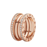 B.zero1 4-Band-Ring aus 18 Karat Roségold, an den Rändern ausgefasst mit Diamant-Pavé. B-zero1-4-bands-AN856293 image 1